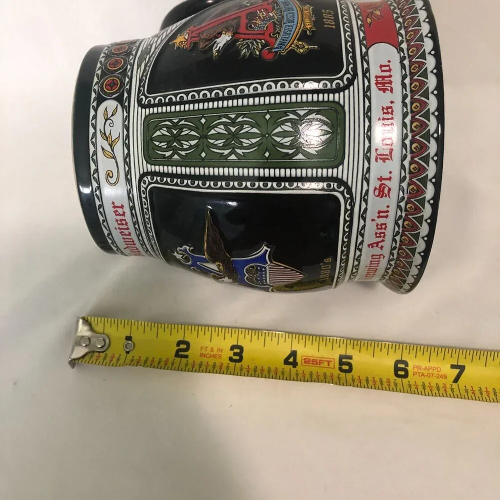 Anheuser Busch Beer Stein Historic A & Eagle Series The 1872 Edition w/ Tin Box